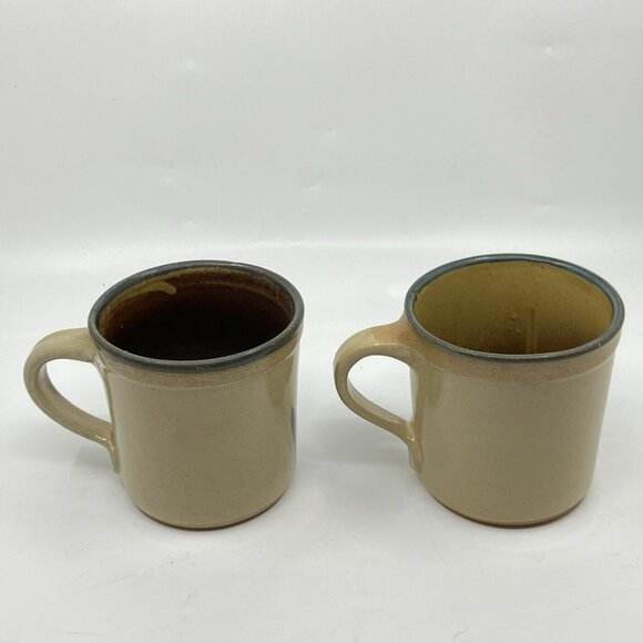 Monroe Salt Works Pottery Mugs Iris Handmade Art Studio Pottery Coffee Cup 4" - Picture 3 of 12